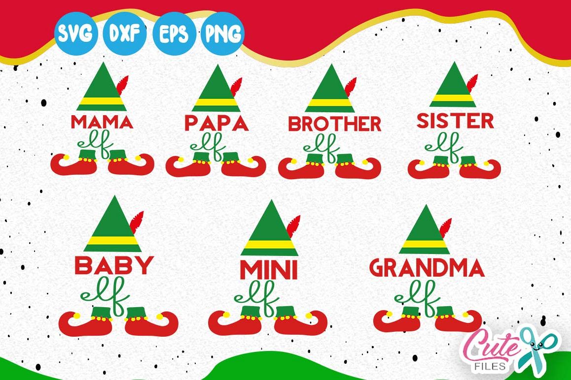 Family elf, mama elf svg, baby elf, mini elf, sister elf (117987) | Cut