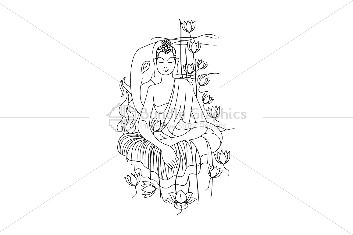 Lord Buddha Linear Artwork