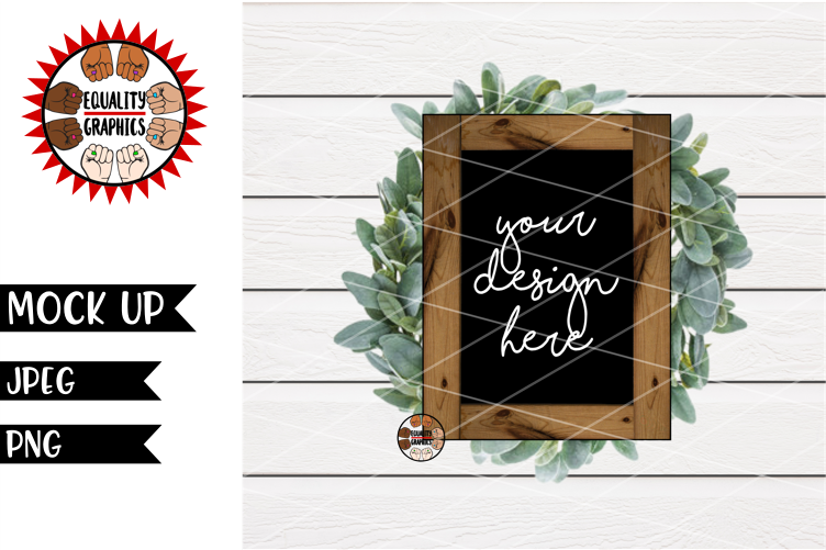 Single Black Wood Sign Mock Up | JPEG | PNG example image 1