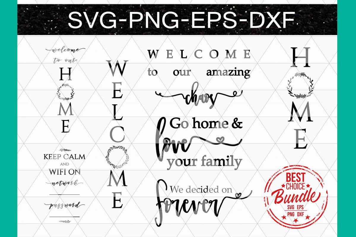 Download Home Bundle SVG File, Rustic SVG, Wood Sign Sayings DXF PNG