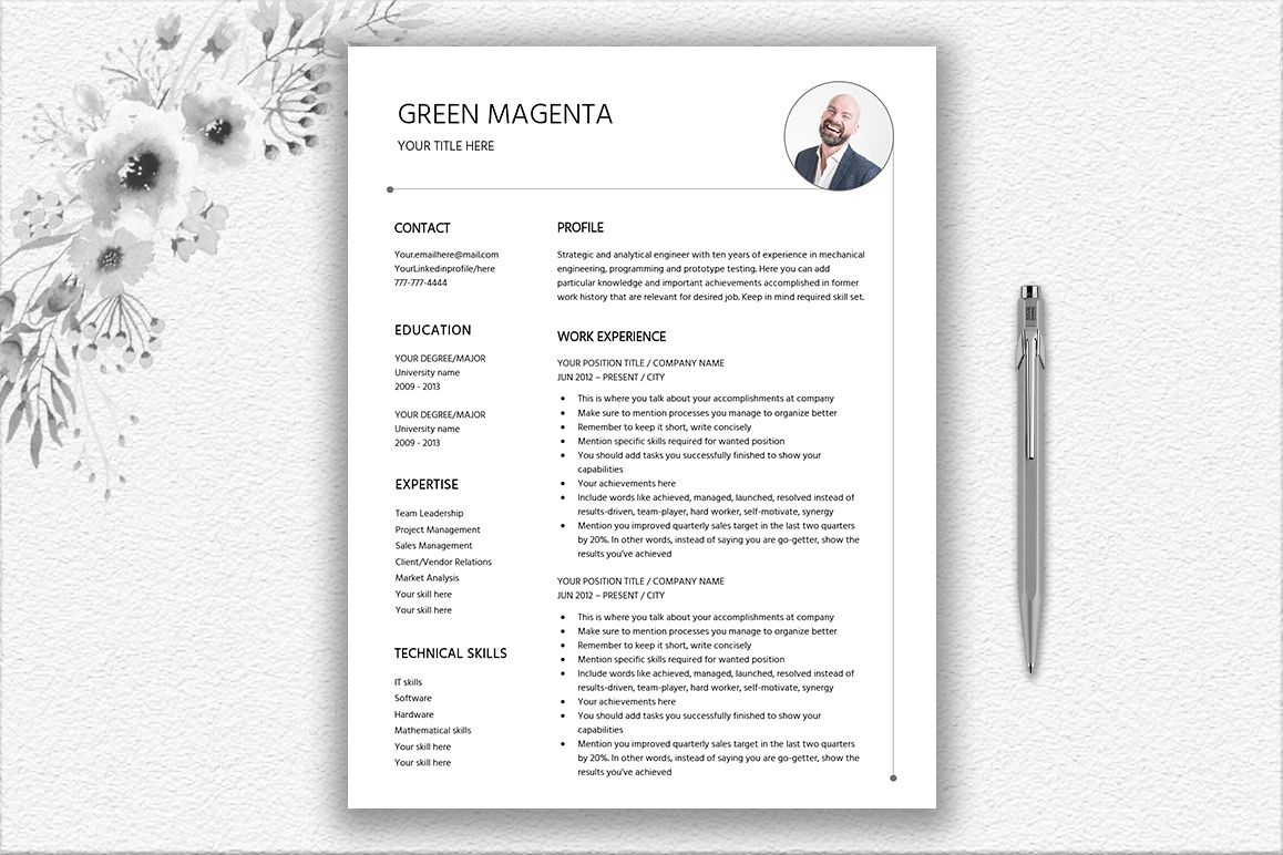 Resume Template Design example image 1