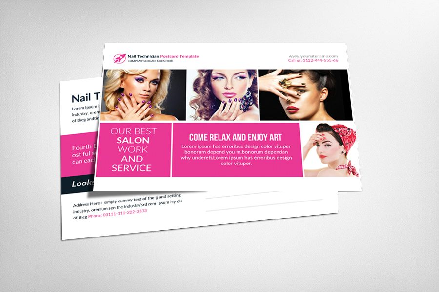 Nail Technician Postcard Template example image 1