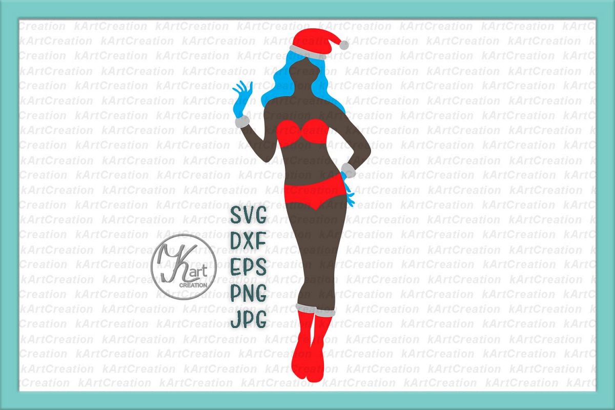 Santa svg file, Santa girl svg, Christmas Girl cutting file example image 1