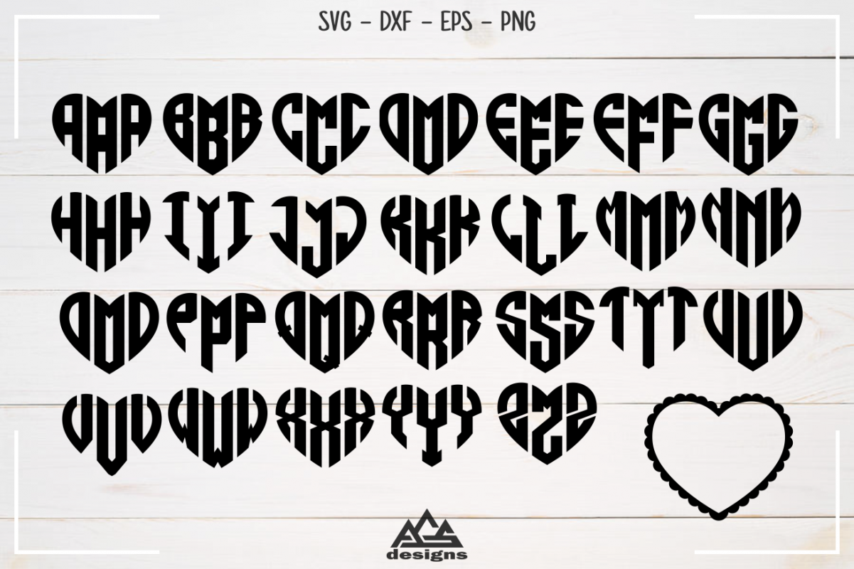 Download Love Heart Alphabet Monogram Svg Design