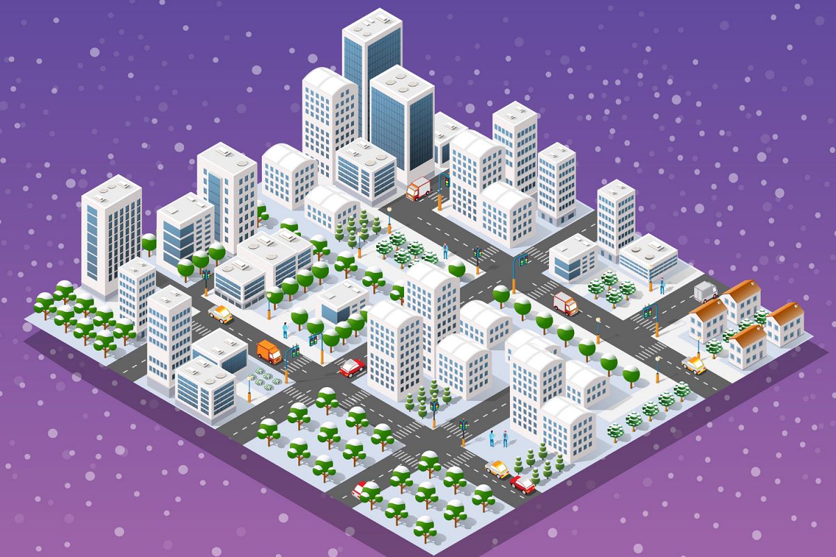 New Year is an isometric city example image 1