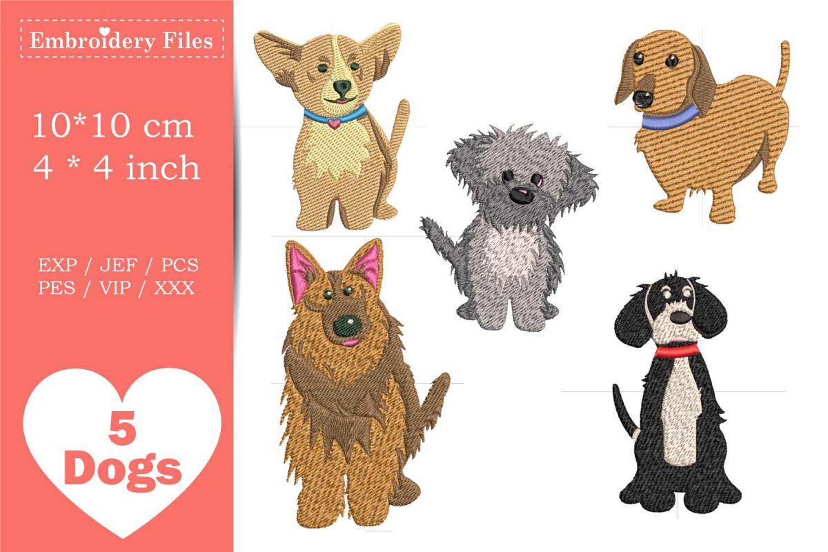Dogs - Mini Bundle - Embroidery Files example image 1
