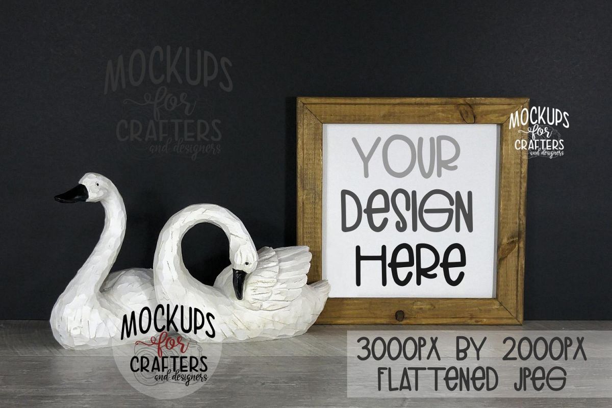 REVERSE CANVAS MOCK-UP - swan decor example image 1