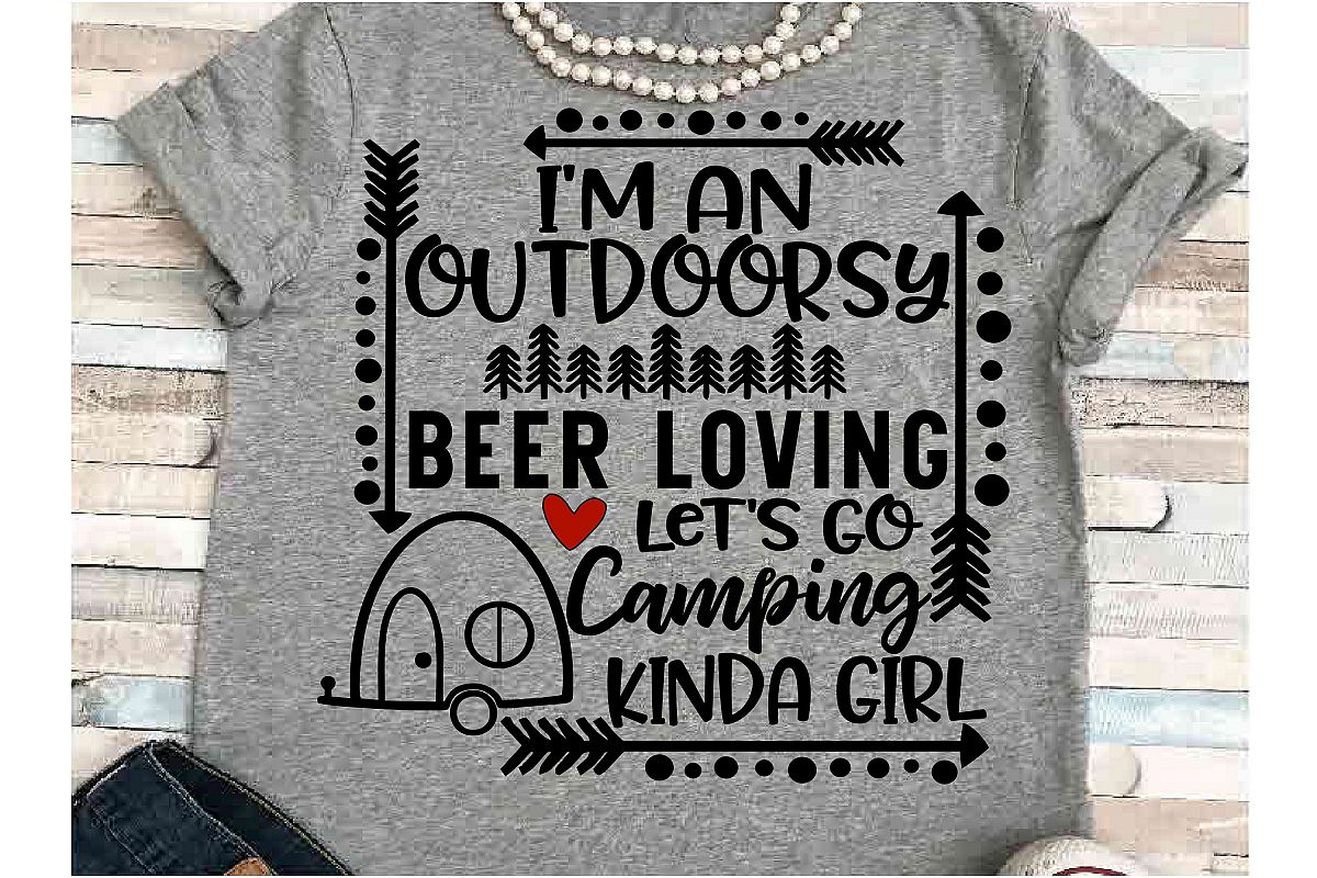 Camping SVG DXF JPEG Silhouette Cameo Cricut Beer loving example image 1