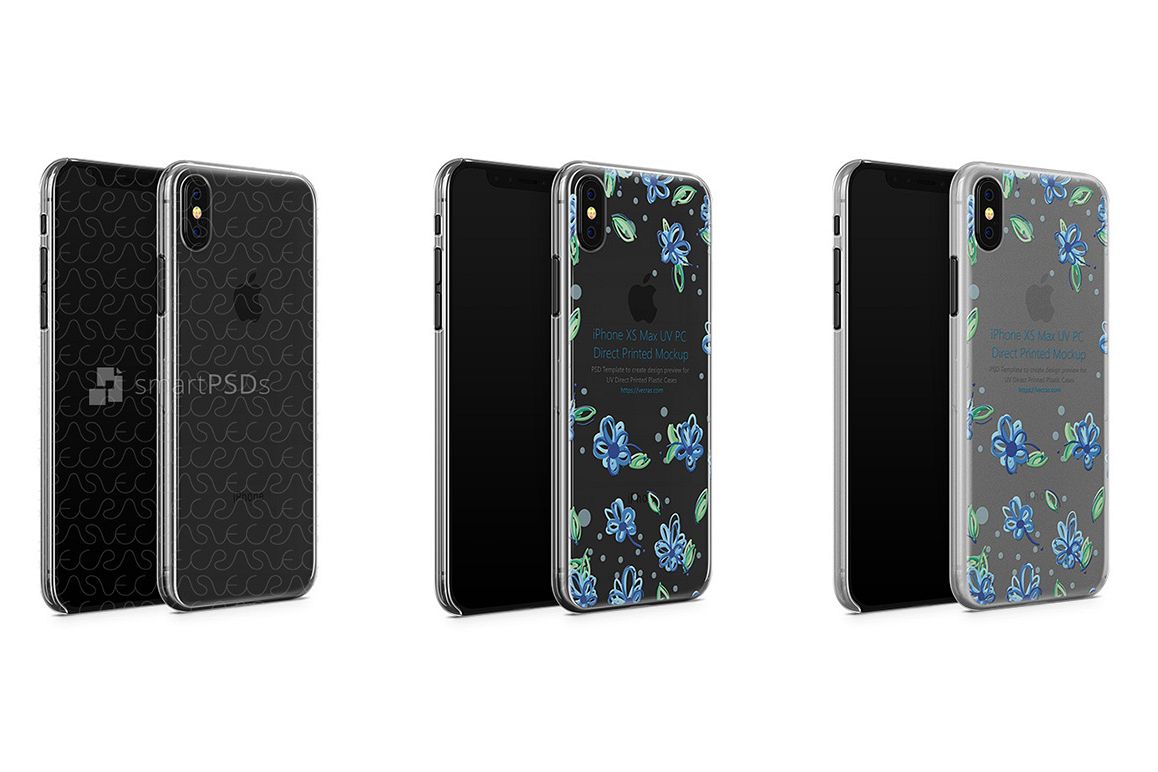 Apple iPhone XS Max UV PC Clear-Frosted Case Mockup 2018 example image 1