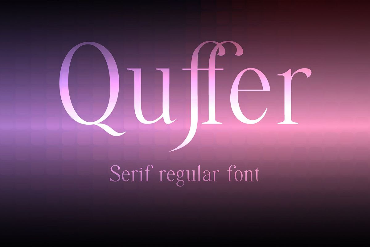 Quffer, serif regular font example image 1