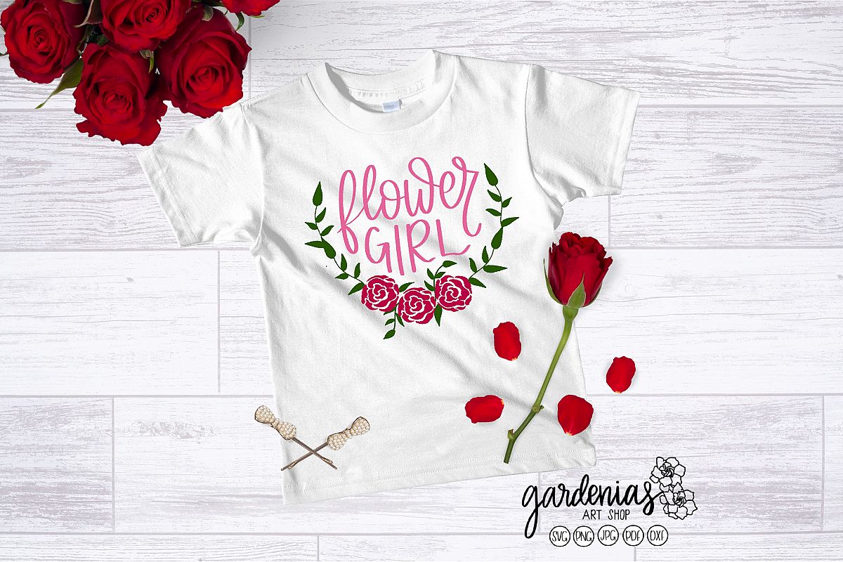 Flower Girl SVG | Flower Girl Cut File | Flower Frame SVG example image 1