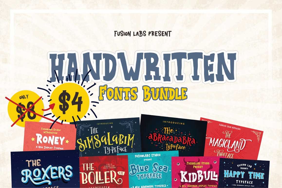 Handwritten Fonts Bundle example image 1