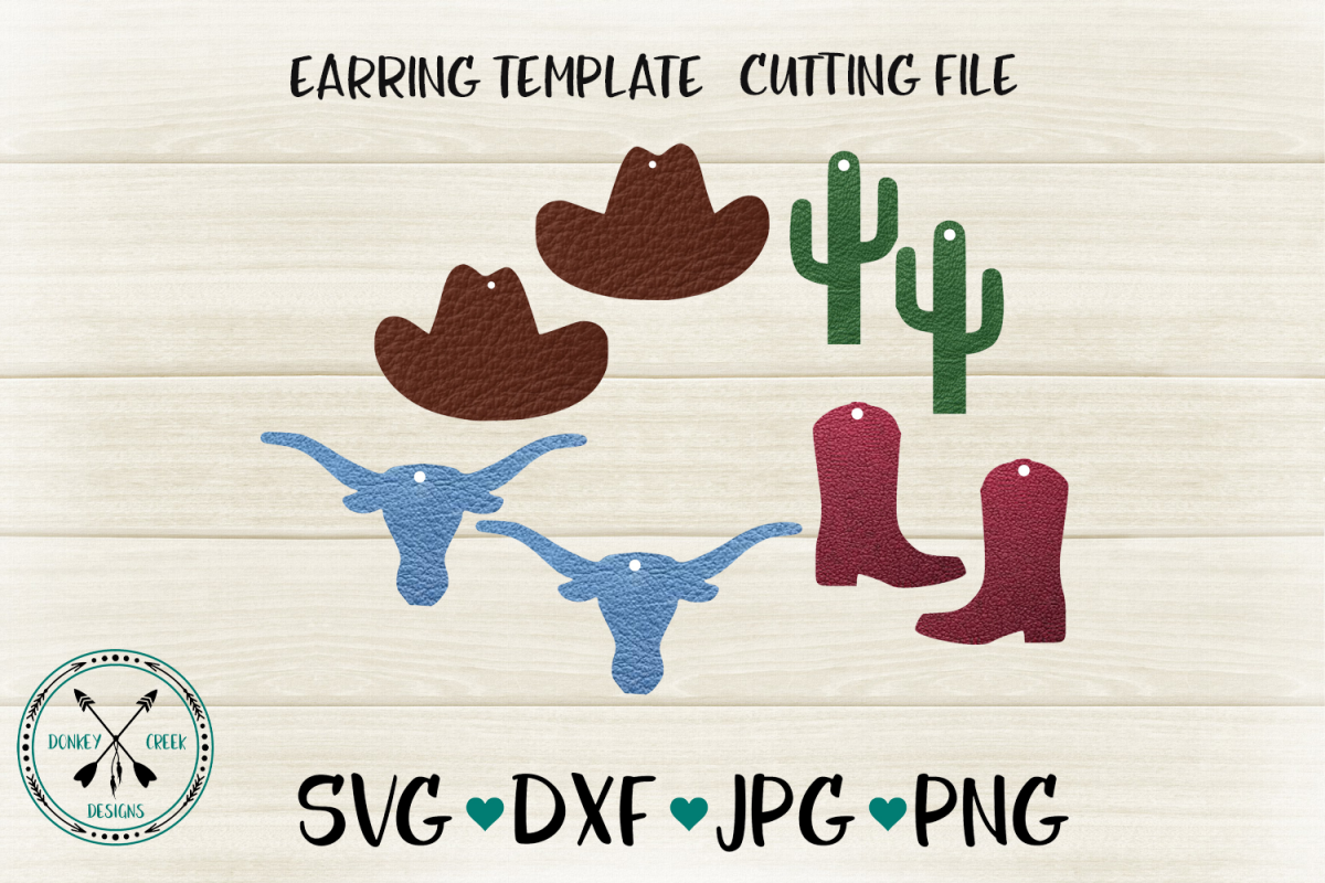 Western Earring SVG for Faux Leather Sheets