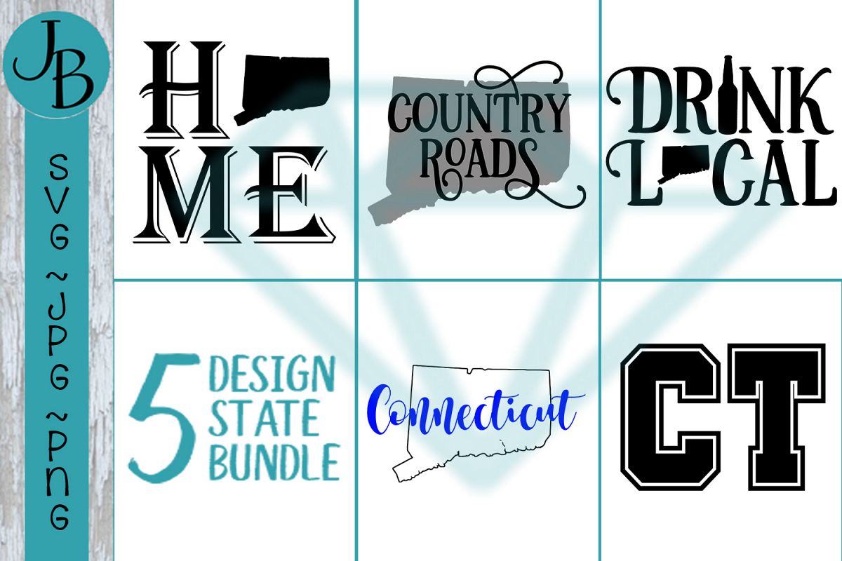 Connecticut State Pride Bundle, CT SVG Bundle example image 1