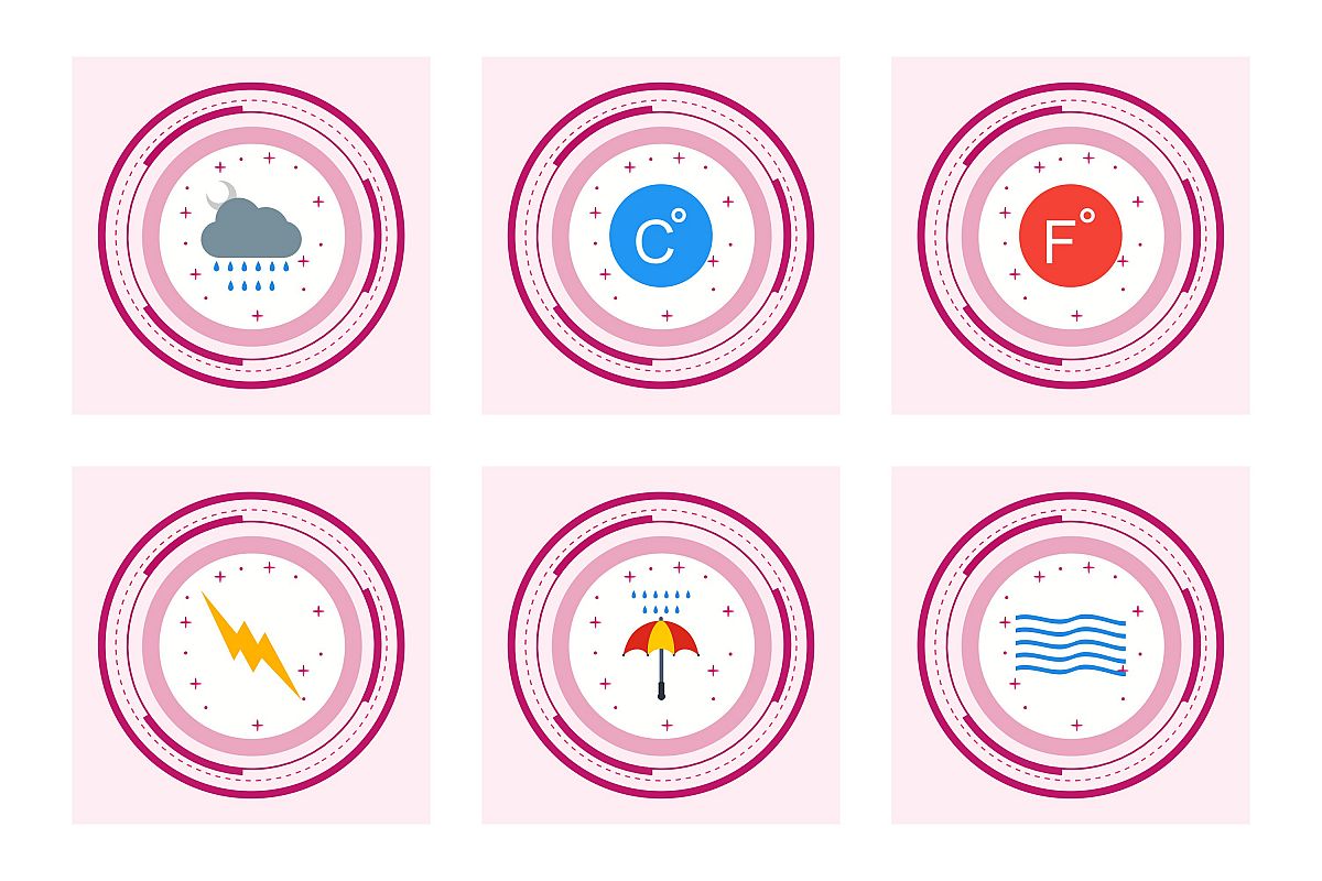 Set Of Weather And Season Icons example image 1