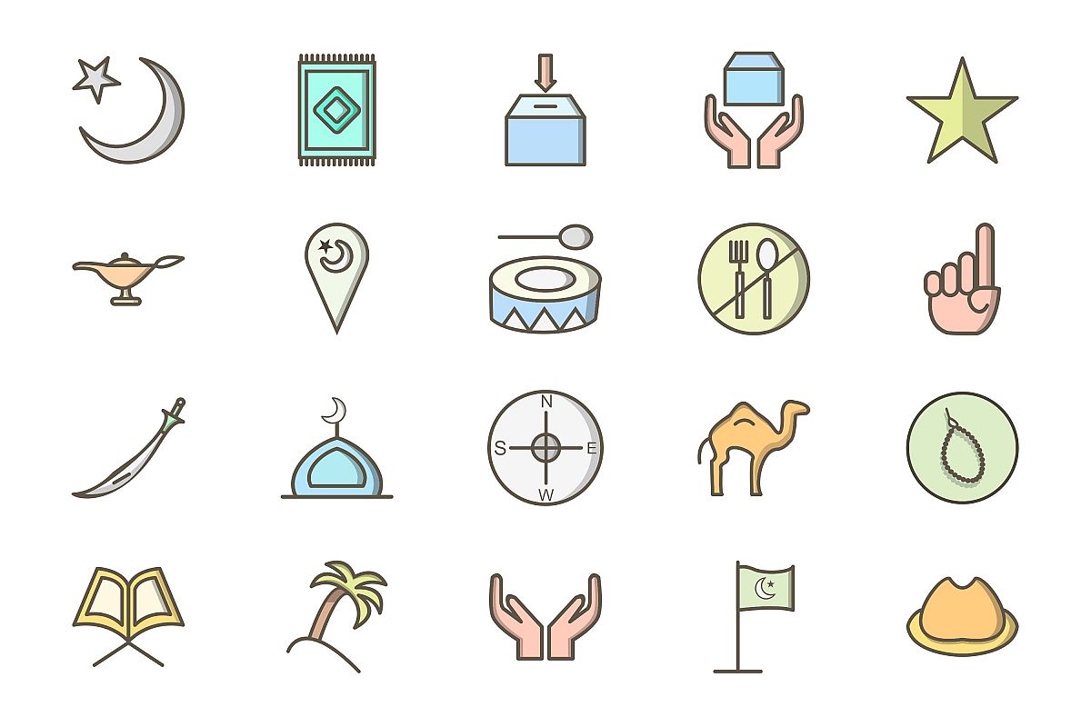 Set Of Ramadan Icons example image 1
