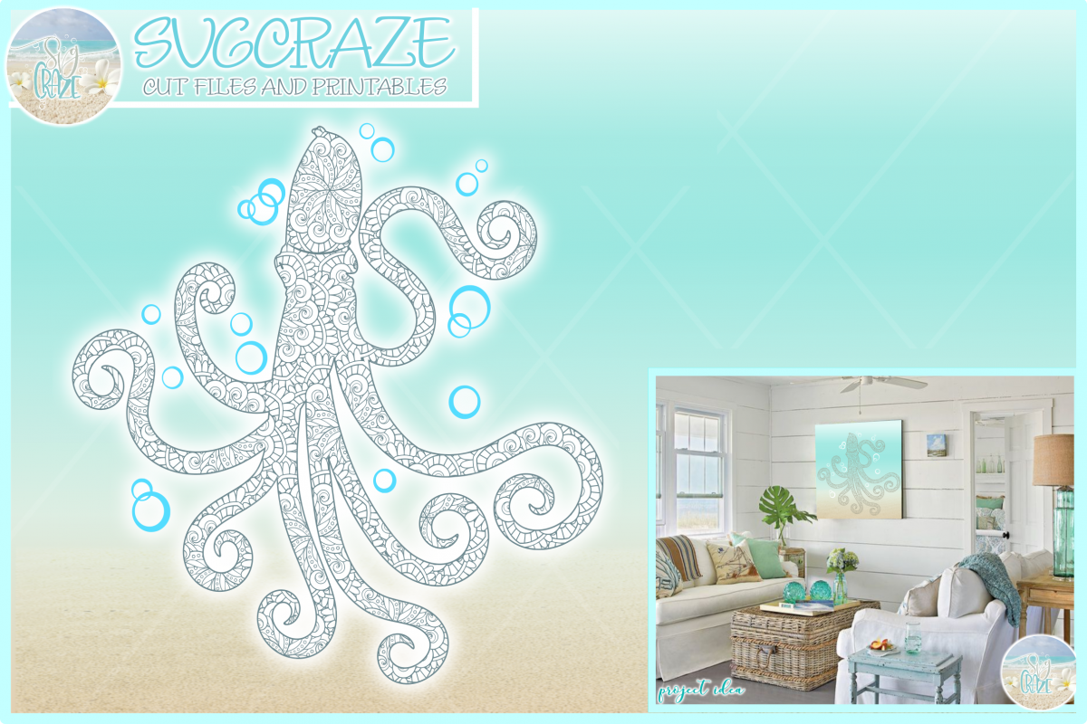 Download Octopus Mandala Zentangle Svg Dxf Eps Png Pdf Files