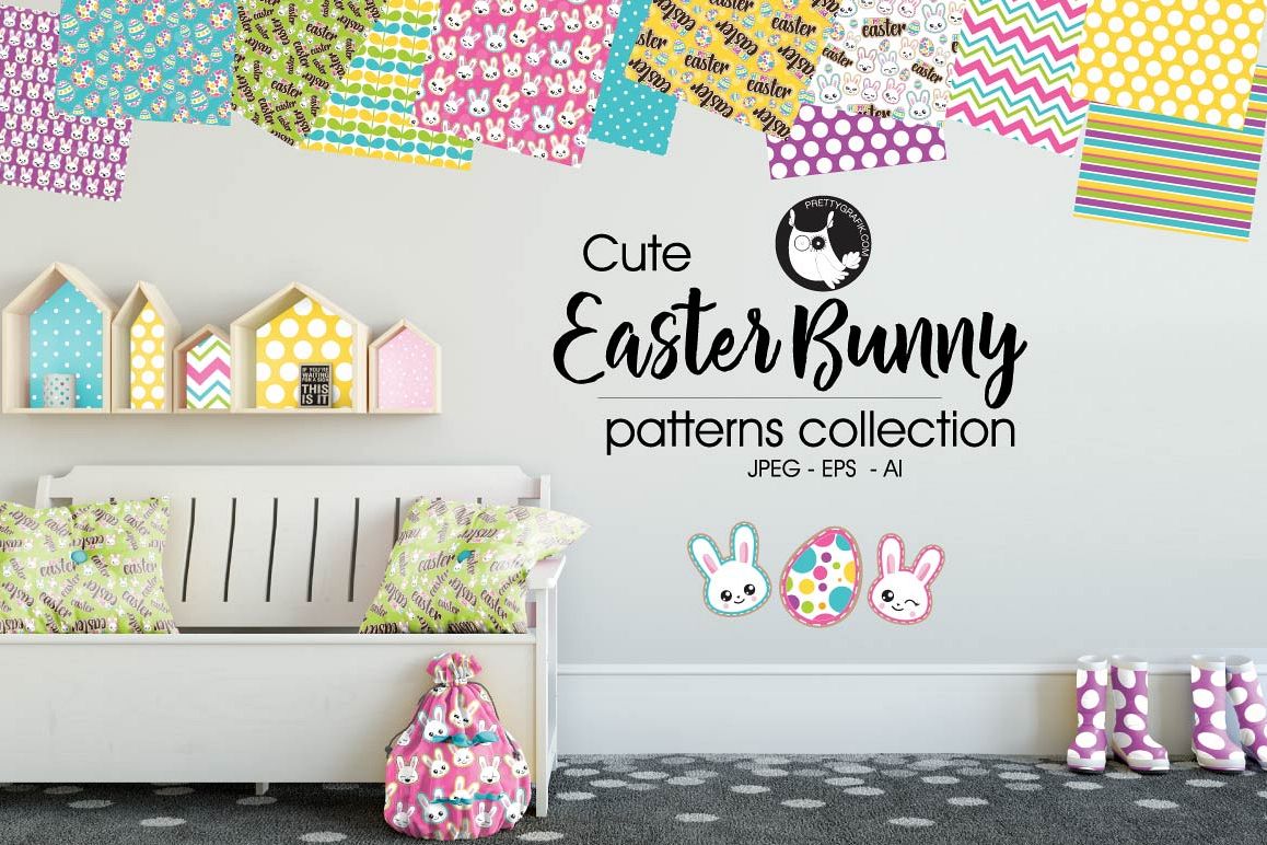 EASTER-BUNNY , digital papers example image 1
