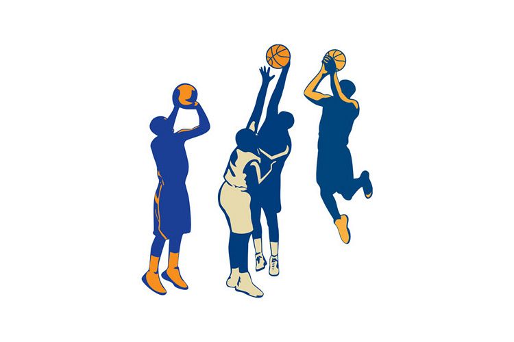Basketball Player Shoot Ball Retro Collection example image 1