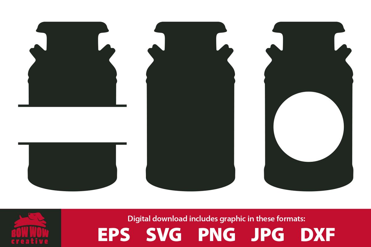 Milk Can Monogram bundle - SVG, EPS, JPG, PNG, DXF example image 1