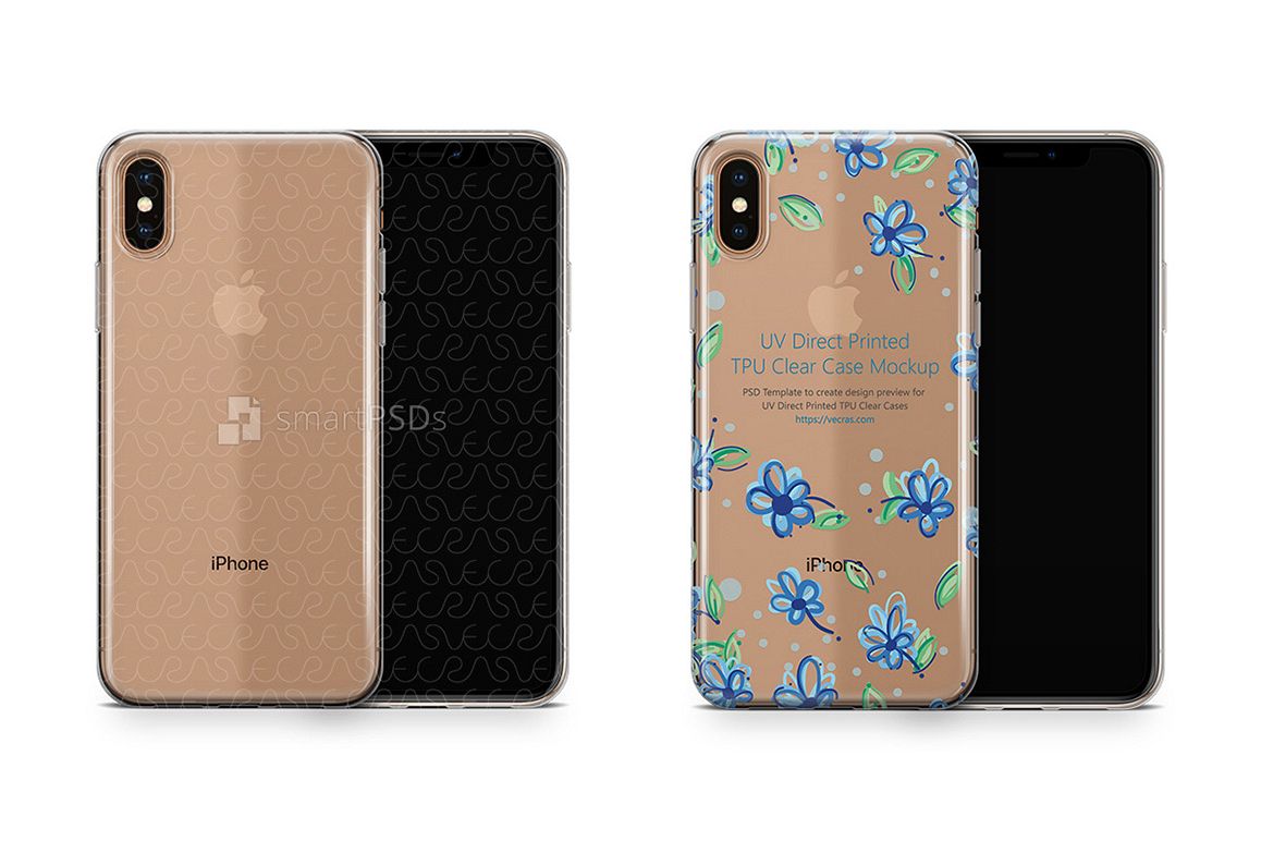 Download Apple iPhone Xs Max UV TPU Clear Case Mockup 2018 (137947) | Mock Ups | Design Bundles