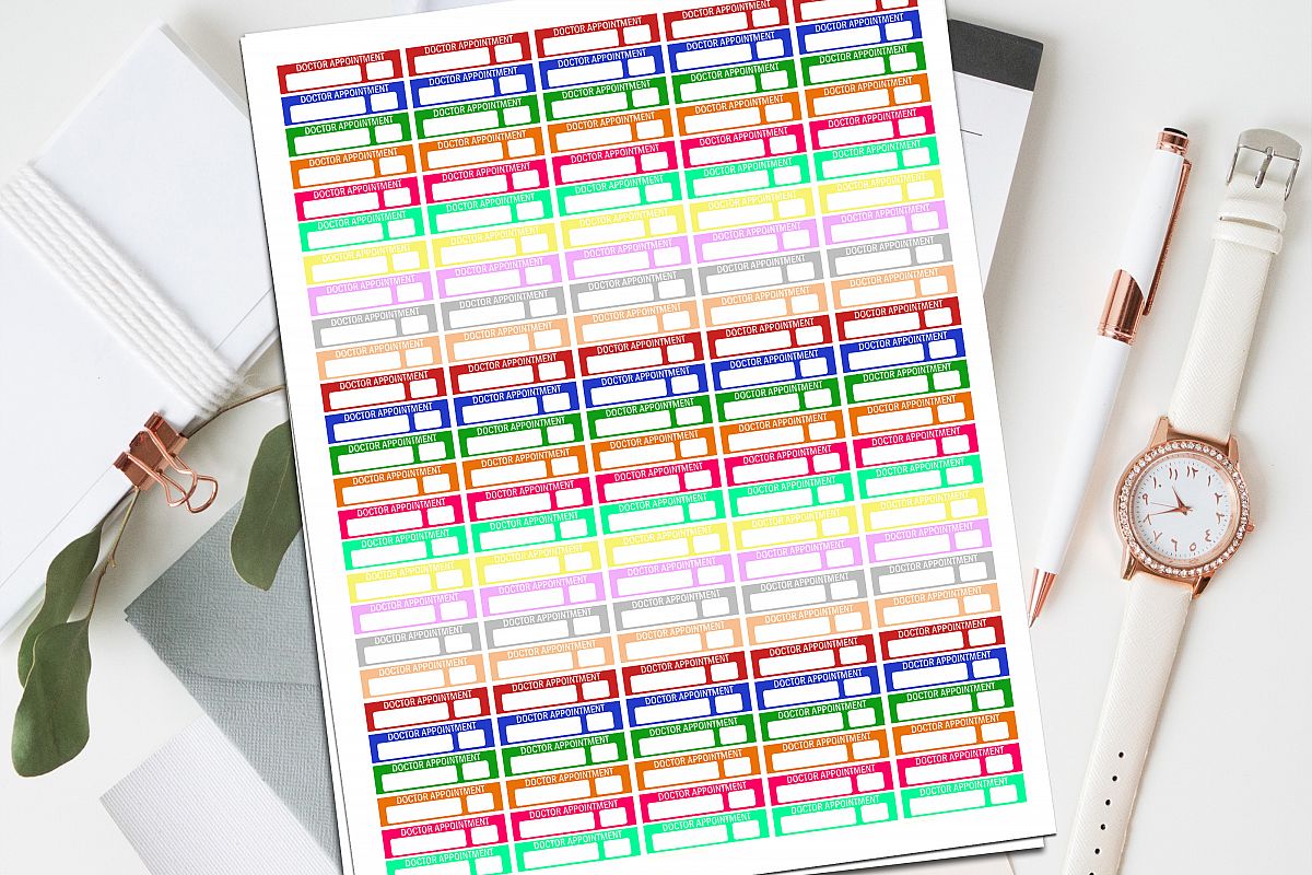 Doctor Appointment Printable Planner Stickers example image 1