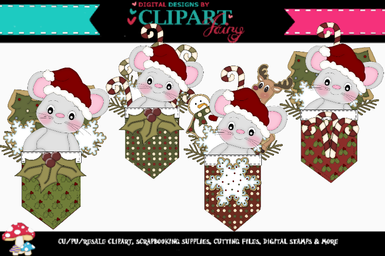 Christmas Mice Pockets example image 1