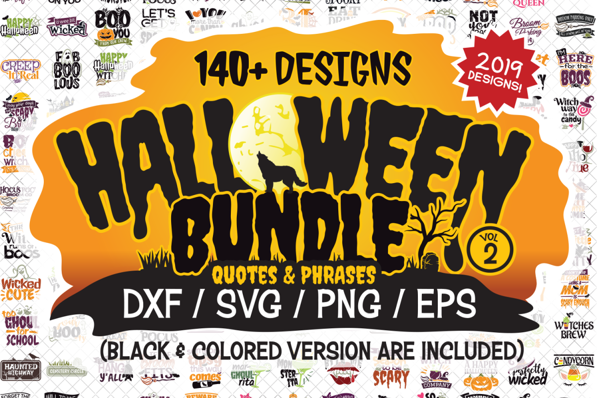 Halloween SVG Quotes & Phrases Bundle in SVG, DXF, PNG, EPS example image 1