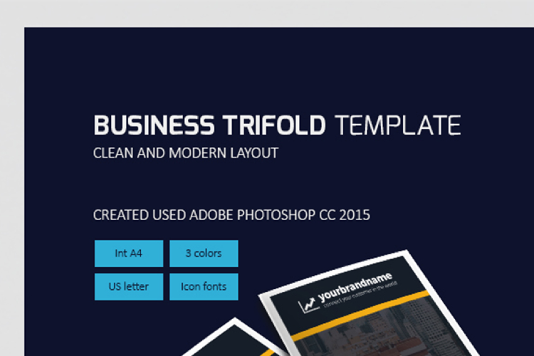 Modern Business Trifold Brochure Photoshop Template example image 1