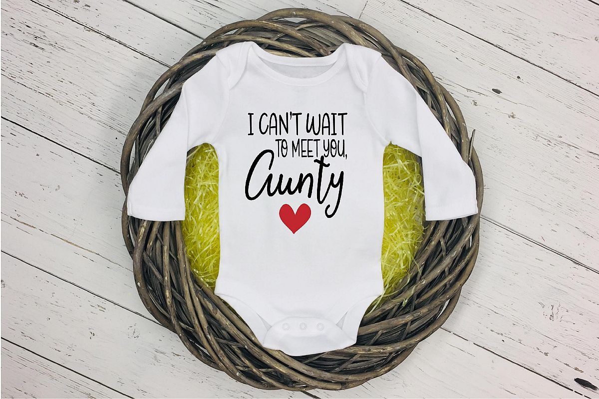 Meet You, Aunty | Baby| Baby Announcement SVG Cut File example image 1