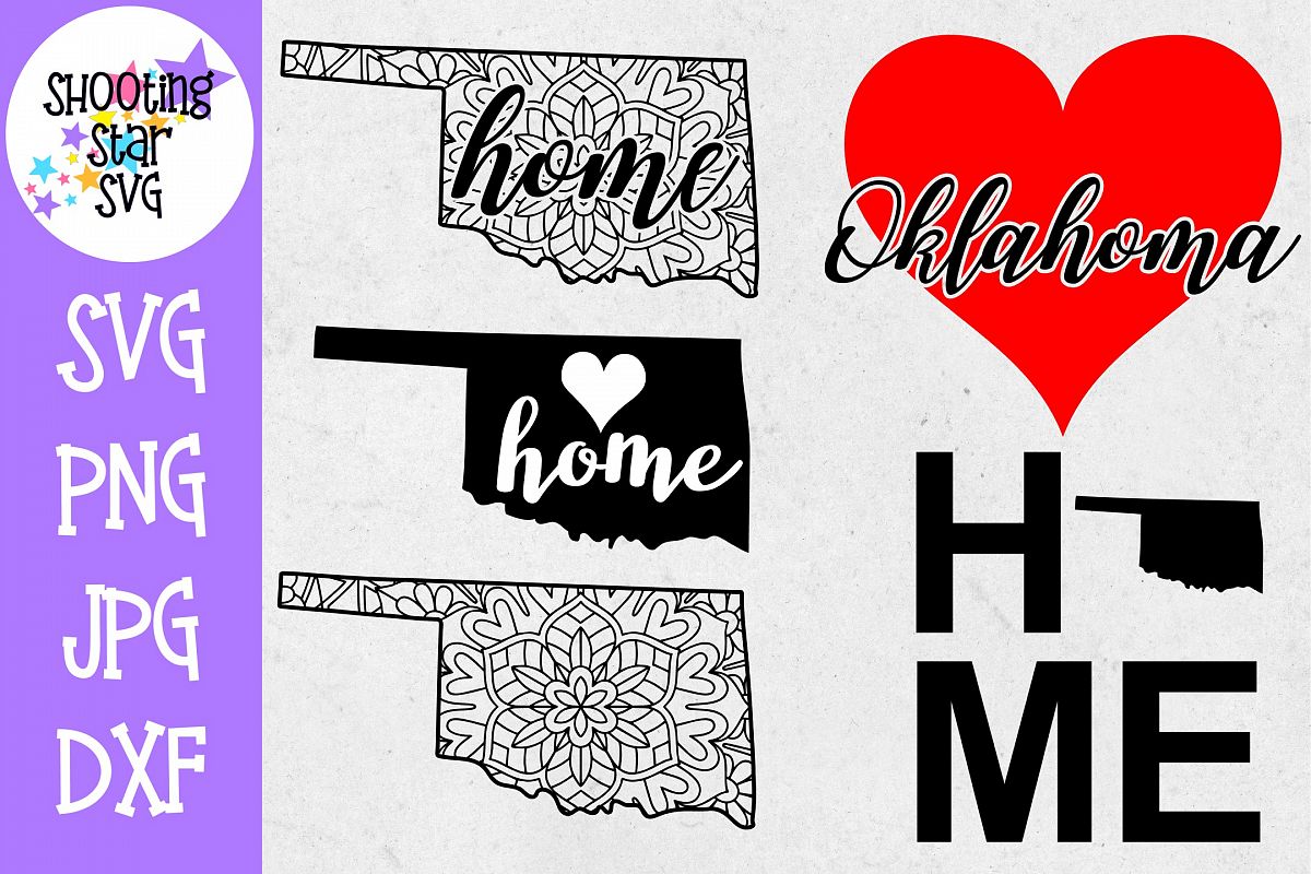 Oklahoma US State SVG Decal Bundle - 50 States SVG example image 1