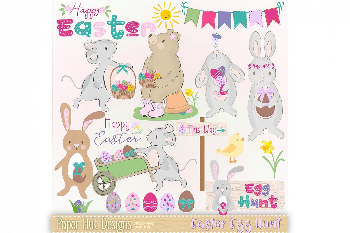 Easter Egg Hunt Clipart example image 1