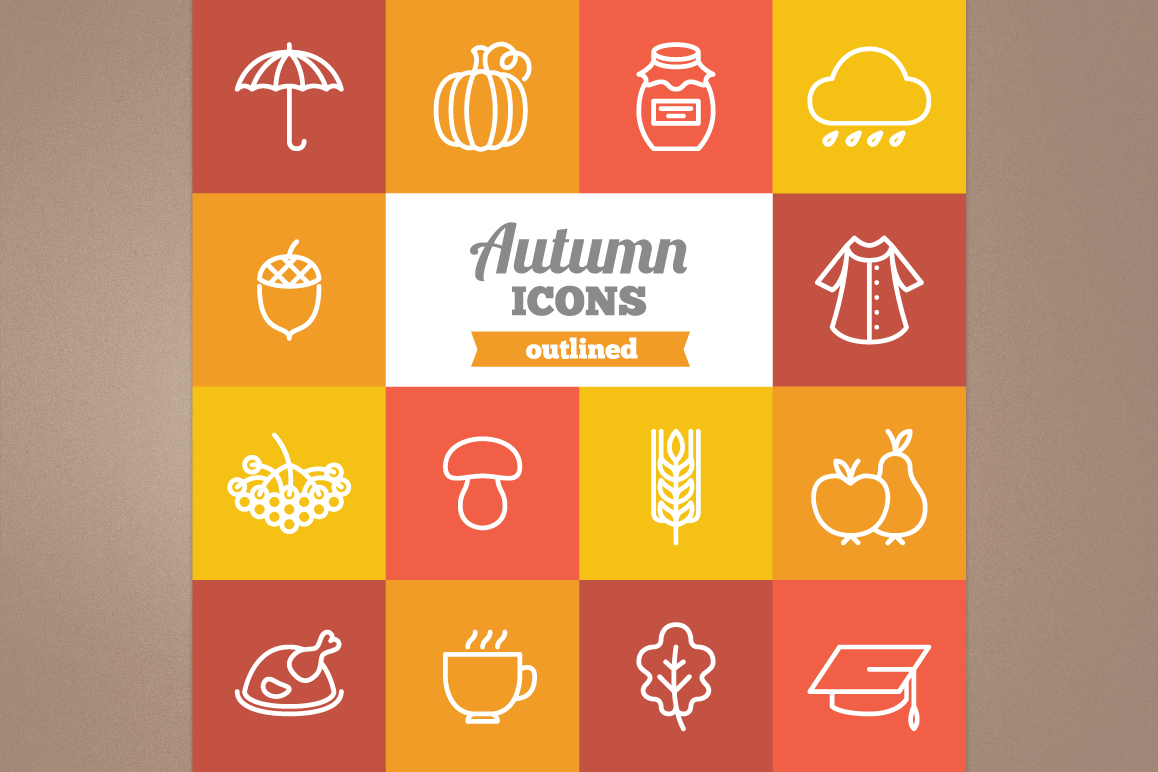 Outlined Autumn Icons example image 1