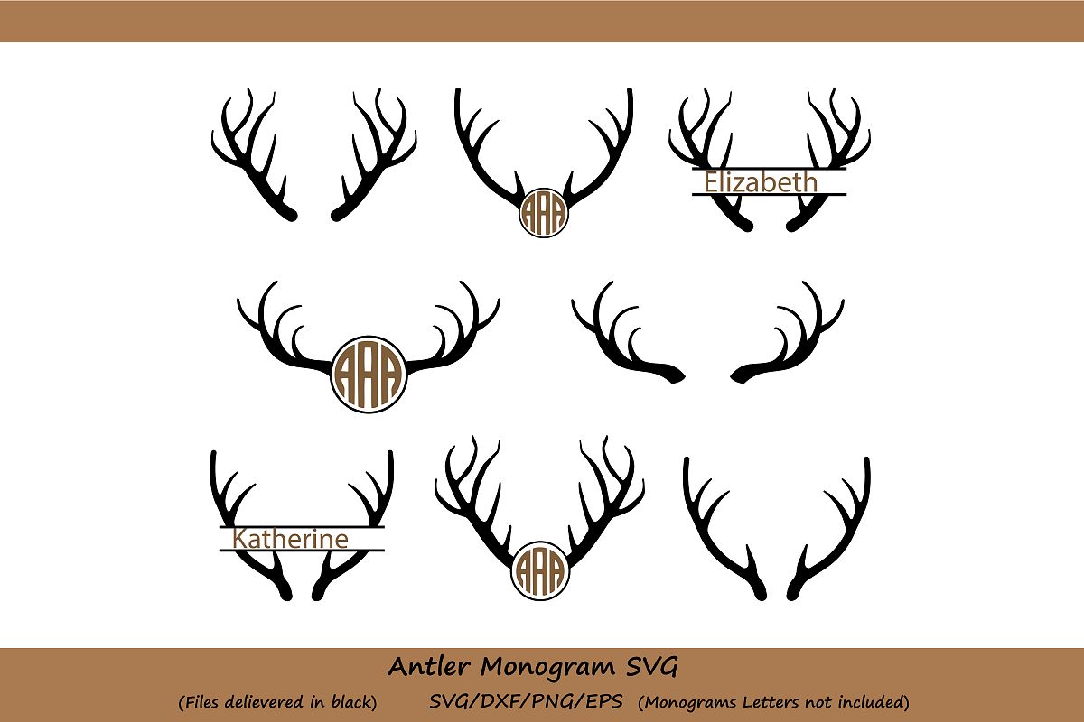 Download Antlers Svg, Antlers Monogram Svg, Deer Antler Svg, Antler ...