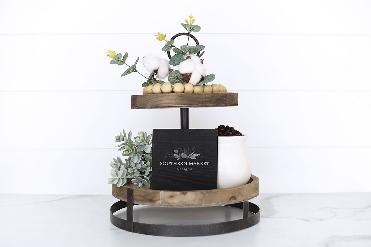 6x6 Wood Sign Mock Up Farmhouse Styled Photo example image 1