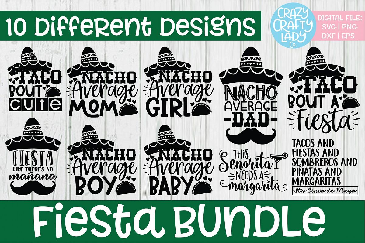 Fiesta Cinco de Mayo SVG DXF EPS PNG Cut File Bundle example image 1