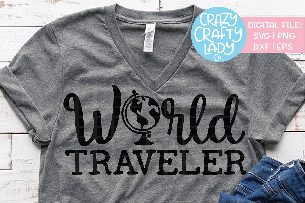 World Traveler SVG DXF EPS PNG Cut File example image 1