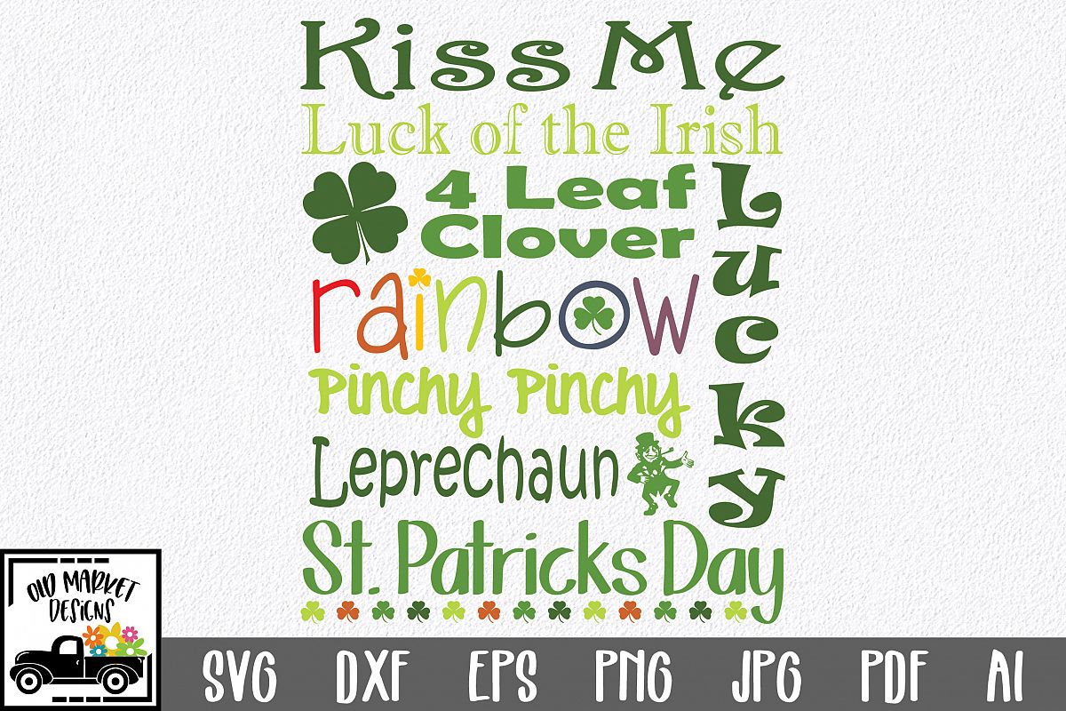St Patricks Day Subway Art SVG Cut File example image 1