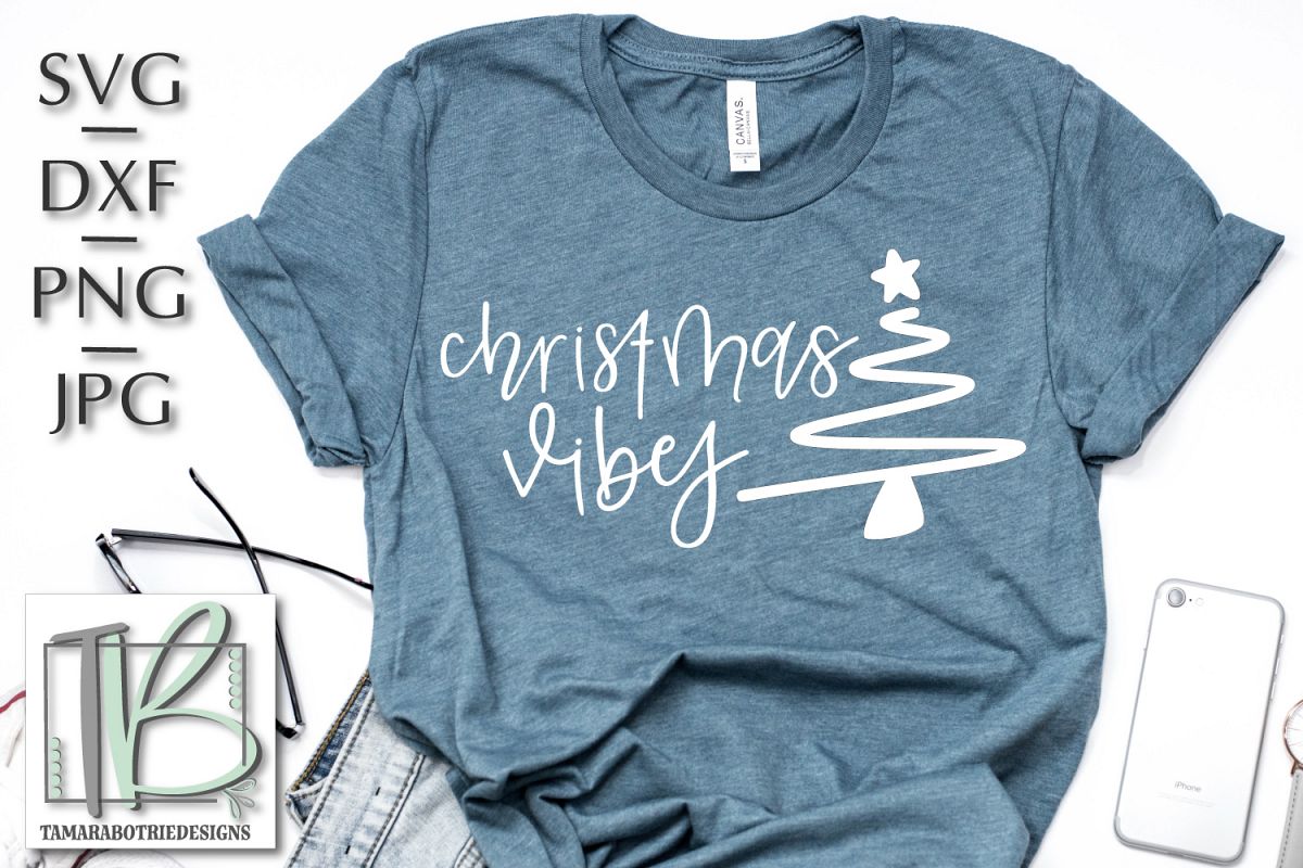 Christmas Vibes SVG, Christmas Cut file example image 1
