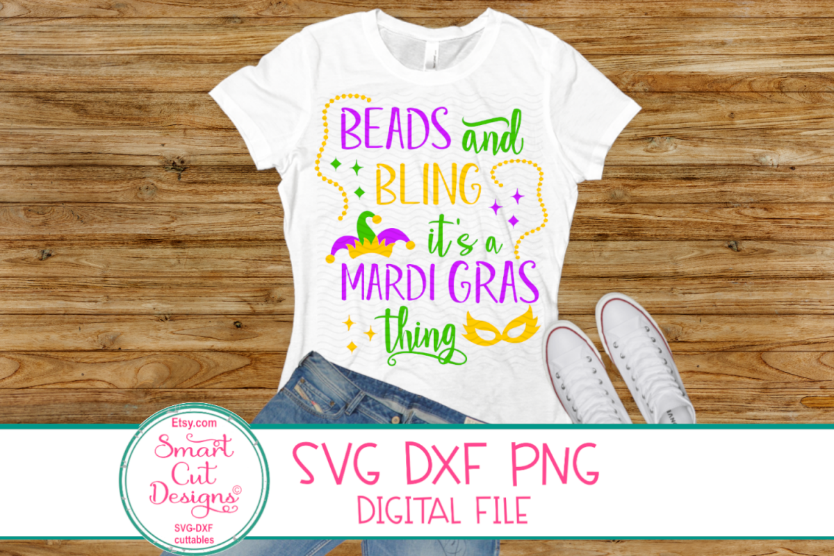 Beads And Bling It's AMardi Gras Thing Svg, Mardi Gras Mask example image 1