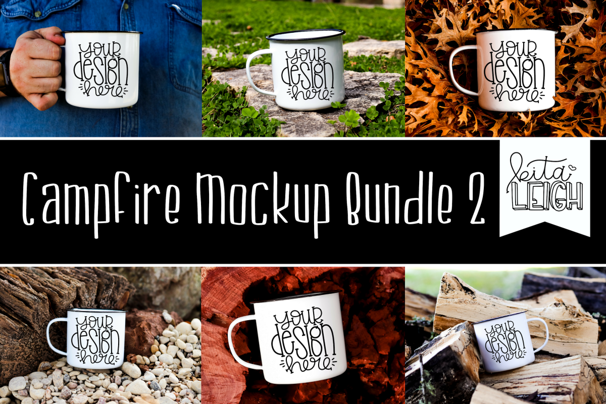 White Campfire Mug Mockup Bundle 2 example image 1