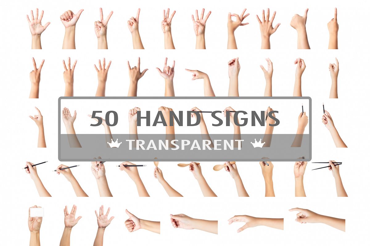 50 Hand signs tranparent example image 1