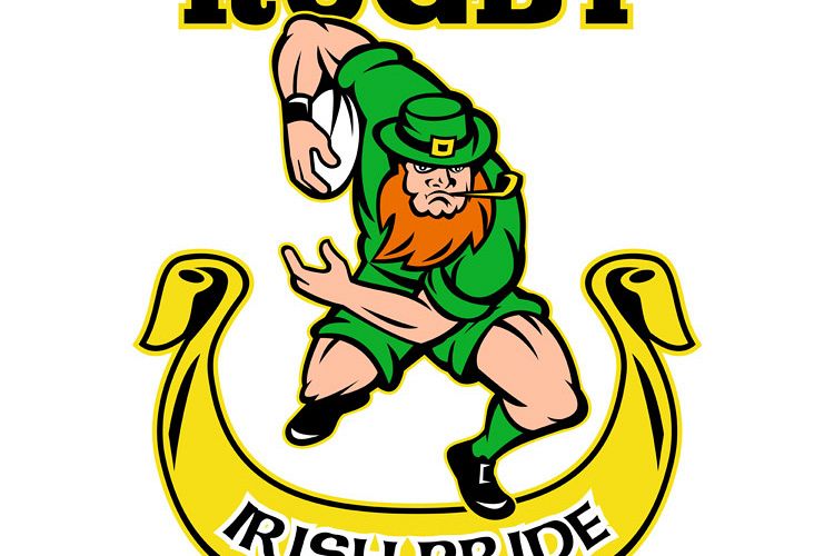 Irish leprechaun rugby player running with ball example image 1