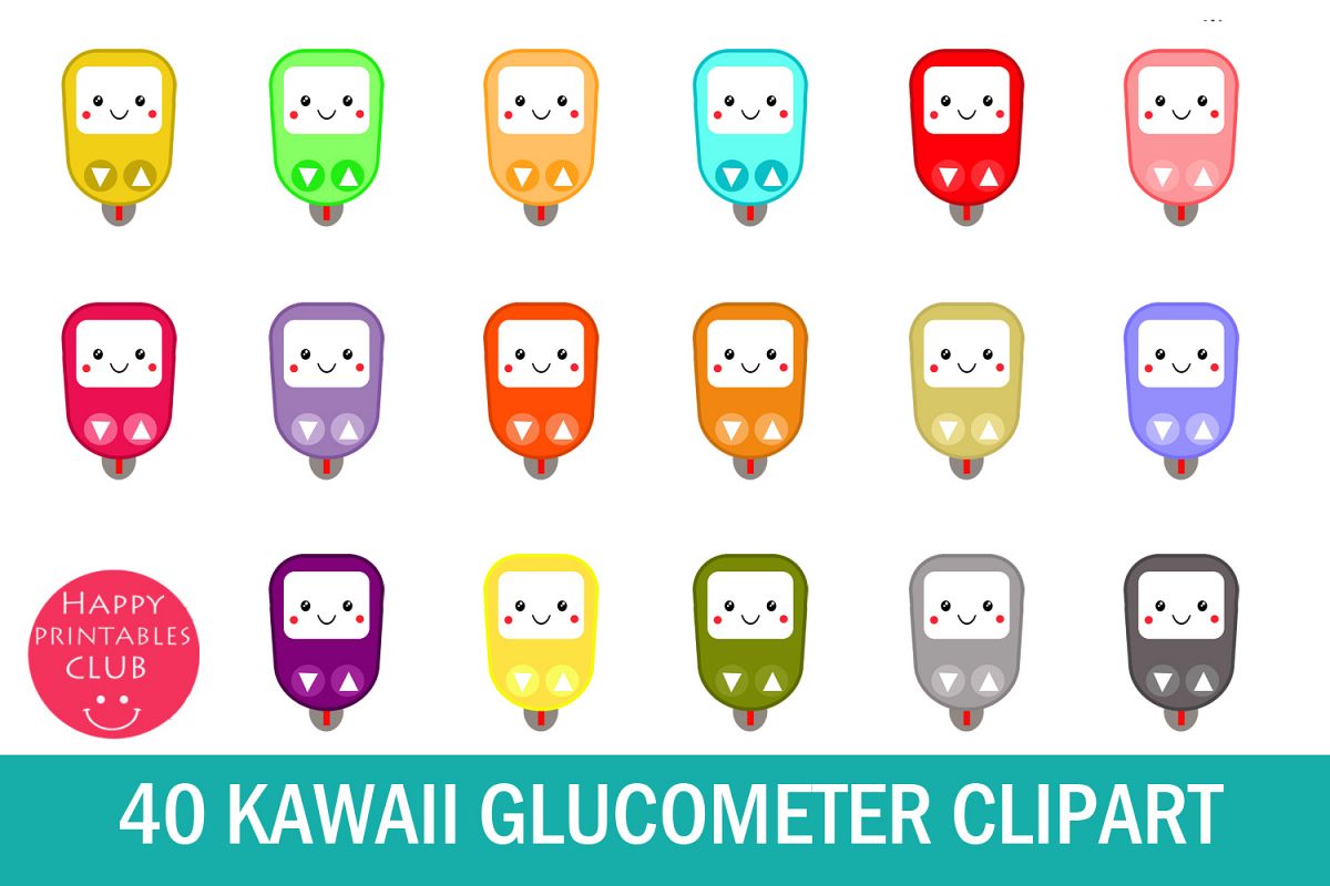 40 Kawaii Glucometer Clipart- Glucose Meter Clipart-Kawaii example image 1