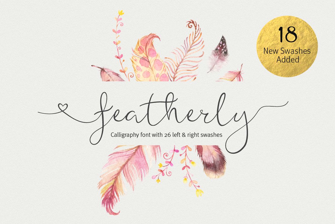 Featherly Font - wedding font example image 1