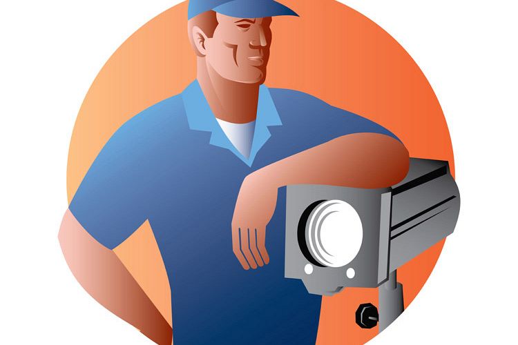 film lighting crew with spotlight example image 1