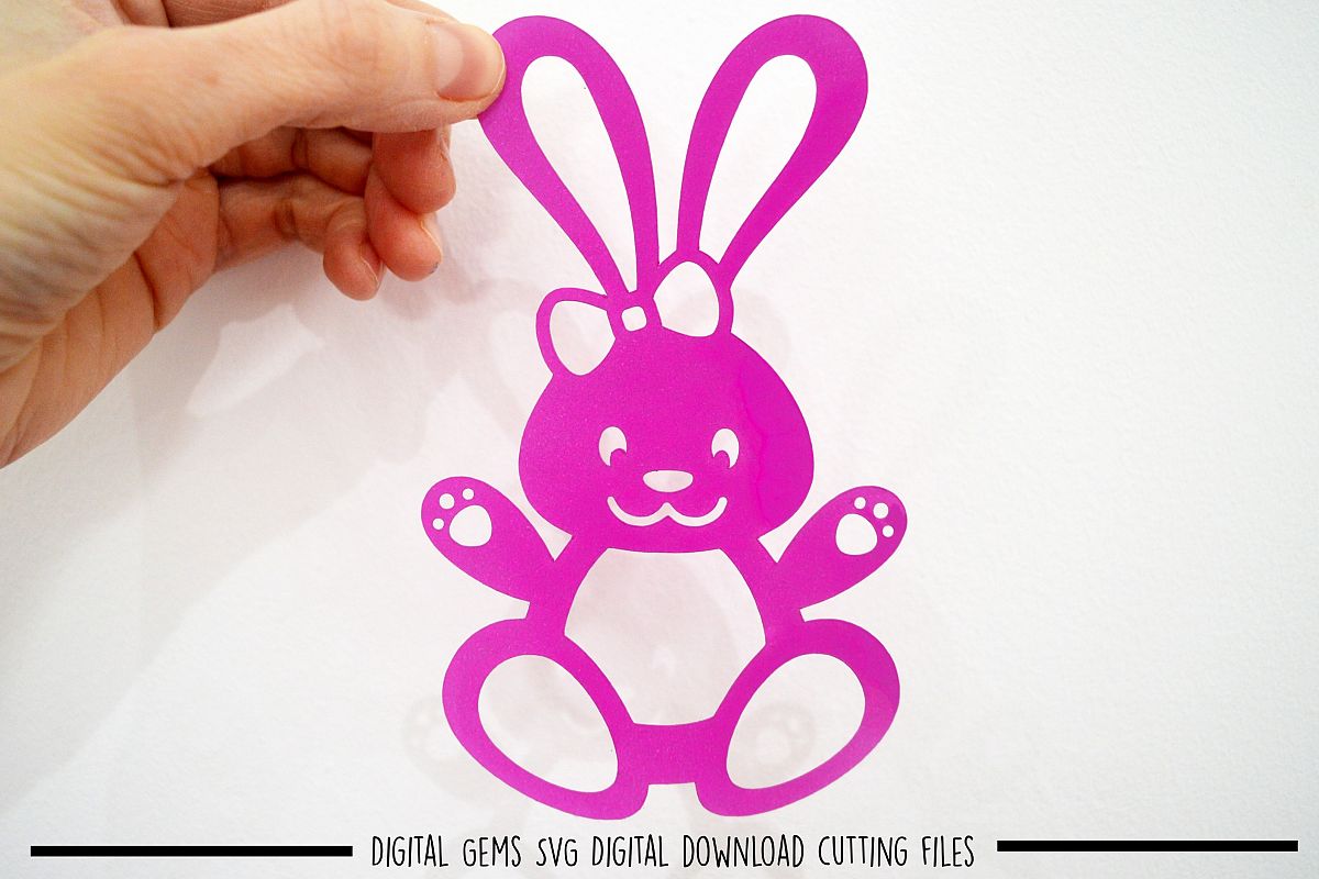 Rabbit paper cut SVG / DXF / EPS files example image 1