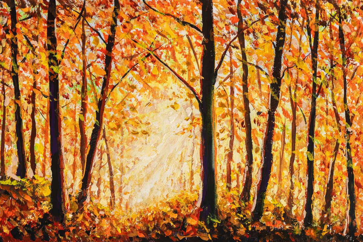 Autumn forest painting example image 1