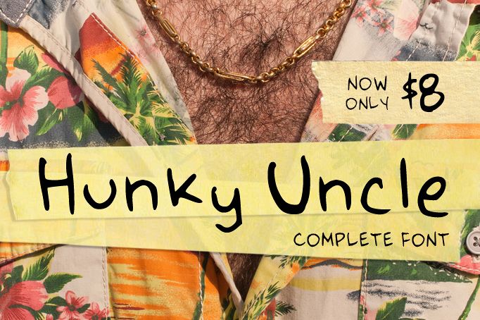 Hunky Uncle Handwritten Script Font example image 1