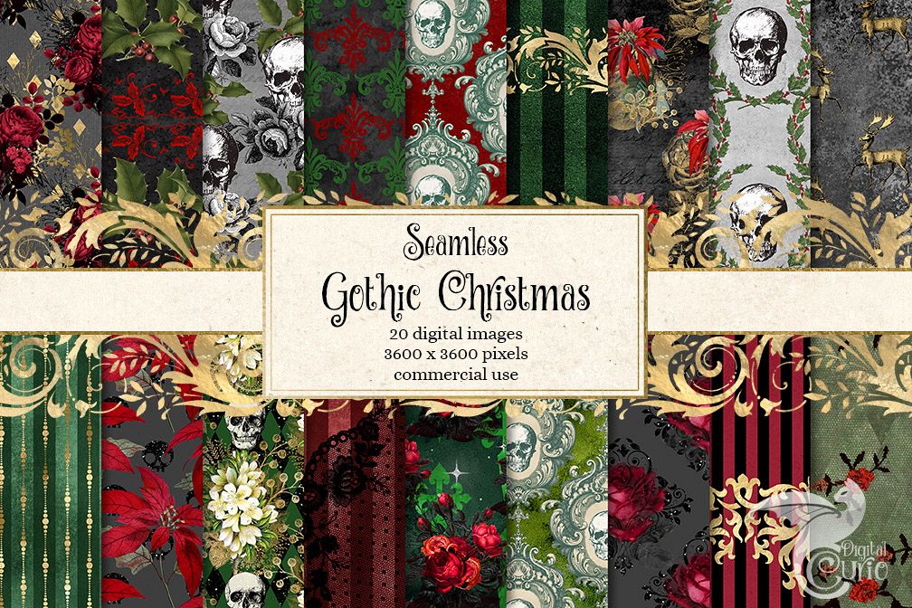 Gothic Christmas Digital Paper example image 1